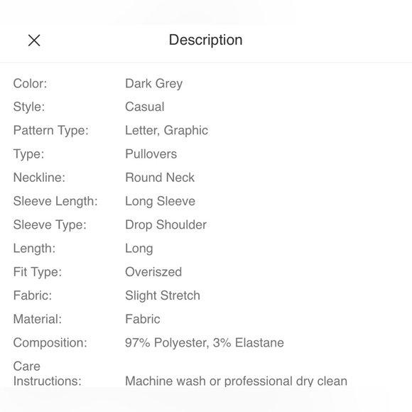 BRAND NEW DAZY Letter Graphic Drop Shoulder Sweatshirt Size L - Picture 4 of 4